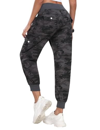 MoFiz Womens Hiking Pants with Pockets Lightweight Quick Dry Athletic Outdoor Running Sweatpants Cargo Pant for Women XS