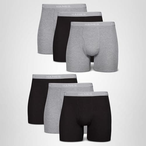 Hanes Men Hanes Boxer Briefs, Cool Dri Moisture-Wicking Underwear, Cotton No-Ride-up for Men, Multi-Packs Available — view 4