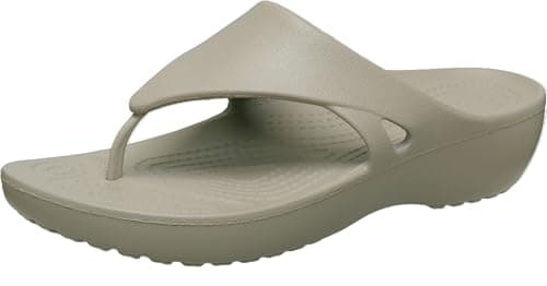 Crocs Women Kadee Wedge Lightweight Platform Flip Flop Cobblestone 8