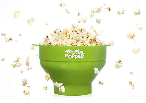 The Original Proper Popper Microwave Popcorn Popper, Silicone Popcorn Maker, Collapsible Bowl BPA Free & Dishwasher Safe - (Green)