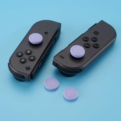 eXtremeRate PlayVital Switch Joystick Caps, Switch Lite Thumbstick Caps, Silicone Analog Cover for Switch OLED Joycon Thumb Grip Rocker Caps for Nintendo Switch & Switch Lite - Light Violet — view 4