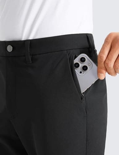 CRZ YOGA Men's All Day Comfy Golf Pants - 32" Quick Dry Lightweight Work Casual Trousers with Pockets Black 34W x 32L — view 4