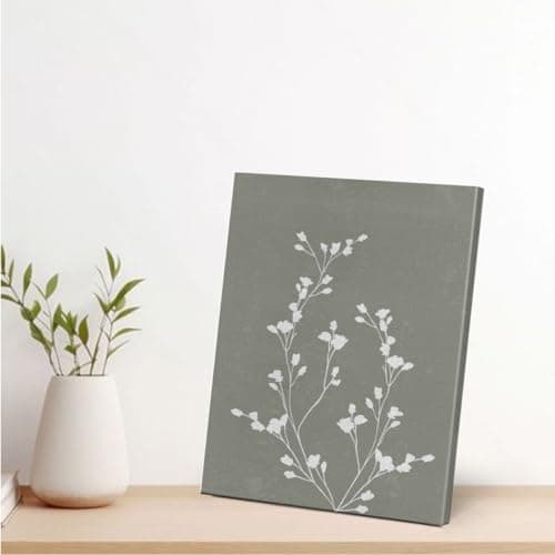 Set of 4 Vintage Boho Botanical Wall Art Print Minimalist Canvas Painting Artwork Aesthetic Wall Decor for Home Farmhouse Living Room Bedroom 8x10 Framed — view 4