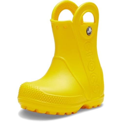 Crocs Unisex-Child Handle It Rain Boots, Yellow/Yellow, 13 Little Kid