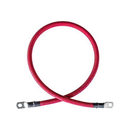 WindyNation 2/0 AWG Gauge Red + Black Pure Copper Battery Inverter Cables Solar, RV, Car, Boat 3 ft. 5/16 in Lugs — view 2
