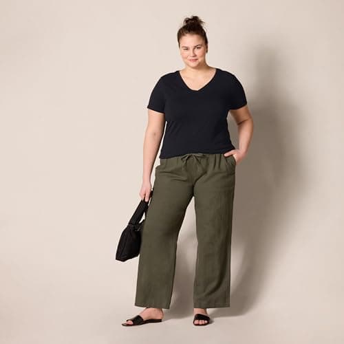 Amazon Essentials Women's Plus Size Short-Sleeve V-Neck T-Shirt, Black, 3X — view 6