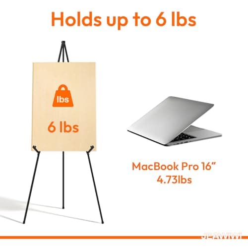 JEAWIWI 1 PCS Black Lightweight Easel Stand, 66 Inch Portable Display Easel for Posters, Foam Boards, Signs, Art Displays & Indoor Events with Carry Bags — view 3