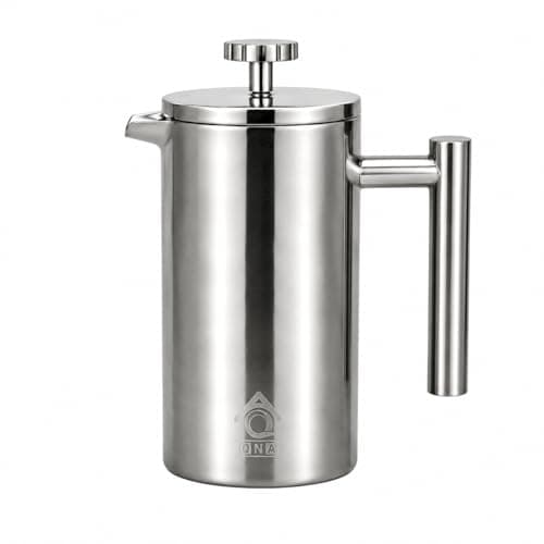 QNA French Press Coffee Maker, 34oz(1000ml)304 Stainless Steel, Double Wall