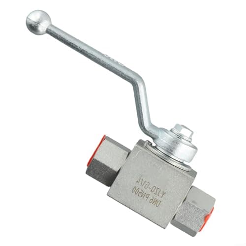Hydraulic 2-Way High-Pressure Ball Valve, 500 Bar (7250 PSI) Working Pressure, Carbon Steel Body with Internal Thread, Nitrile Acetal Sealing, Manual(G1/4)