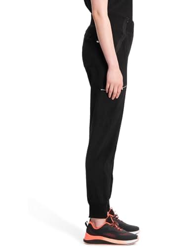 Infinity Women's Scrub Jogger Pants Mid Rise Bottoms with 5 Pockets, Moisture Wicking & 360° Stretch Fabric - CK110A, M, Black — view 5