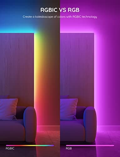Govee RGBIC Strip Lights, Smart LED Lights for Home Decor, Bluetooth Lights APP Control, DIY Multiple Colors on One Line, Color Changing LED Strip Lighting Music Sync, 16.4ft for Bedroom Decor