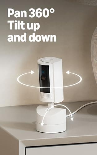 Ring Pan-Tilt Indoor Cam (newest model), See all around your home or business with 360° pan coverage, HD video, plus Two-Way Talk, White — view 2