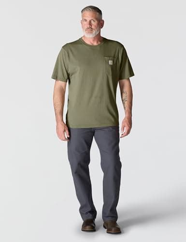 Carhartt Men's K87 Loose Fit Workwear T-Shirt, Dusty Olive, Large — view 2