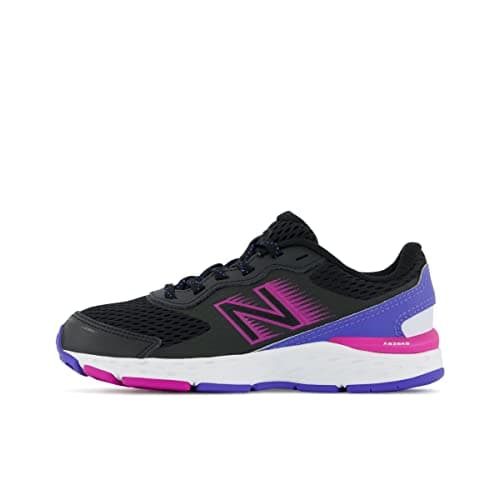 New Balance Kid's 680 V6 Lace-up Running Shoe, Black/Magenta Pop/Aura, 11.5 Little Kid — view 9