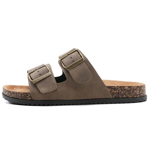 GETOEU Arch Support Footbed Sandals for Women & Men, Adjustable Double Buckle Comfort Sandals, Cork-Style Cushioned Sole, Casual Walking Slides for Everyday Wear,Bronze — view 2