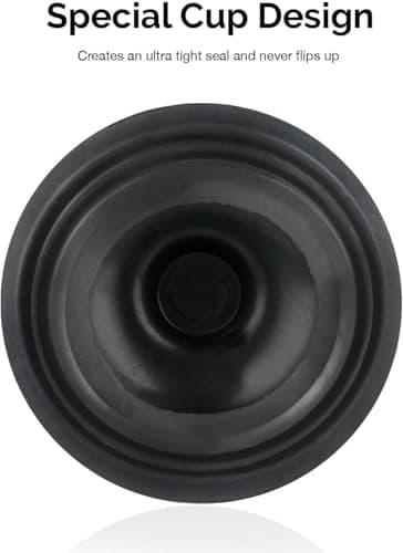 NEIKO 60166A Toilet Plunger with Patented All-Angle Design, Heavy-Duty Toilet Bowl Plunger with Aluminum Handle, Bathroom Necessity, Black, 1-Pack — view 2