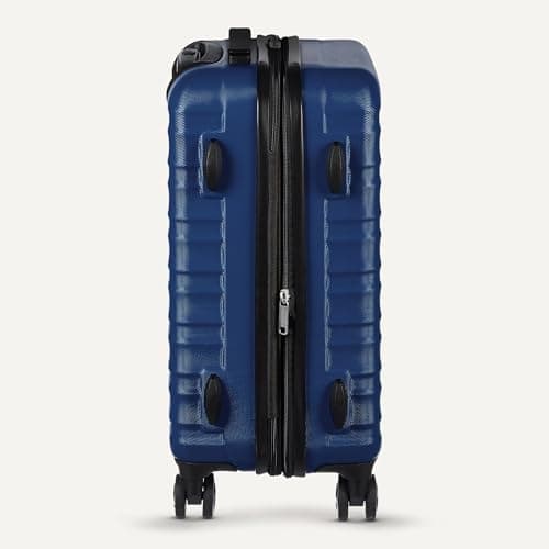 Amazon Basics 30-Inch Hardside Checked Luggage, Hardshell Suitcase With Wheels, Expandable For Up to 15% More Space, With Scratch-Resistant Surface, Four Multi-directional Wheels, Navy Blue — view 4