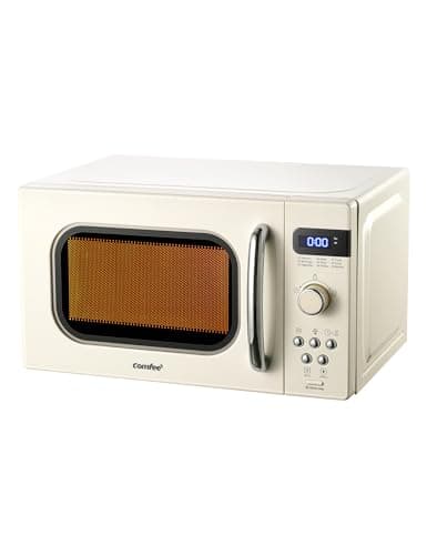 COMFEE' Retro Small Microwave Oven With Compact Size, 9 Preset Menus, Position-Memory Turntable, Mute Function, Countertop Microwave Perfect For Small Spaces, 0.7 Cu Ft/700W, Cream, AM720C2RA-A — view 7