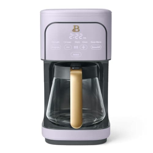 12 Cup Programmable Coffee Maker, 24 Hour Auto Brew, Touch Display, Bold Strength Control, Glass Carafe, Reusable Filter, Auto Shut Off (Lavender)
