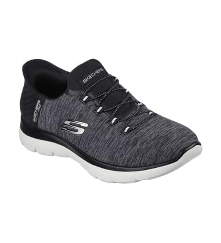 Skechers Women's Summits Hands-Free Slip-Ins – Memory Foam Insole, Heel Pillow, Vegan Materials Sneaker, Black White, 8 Wide — view 3