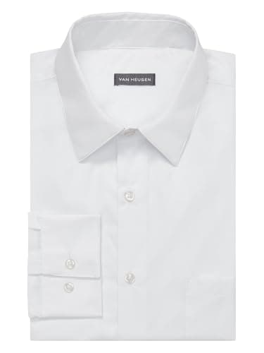 Van Heusen mens Regular Fit Poplin Solid Dress Shirt, White, 18.5 Neck 34 -35 Sleeve XX-Large US — view 3