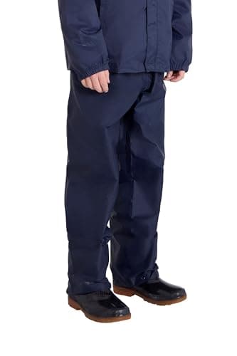 Mountain Warehouse Pakka Kids Waterproof Rain Pants - Splash Pants, Overtrousers, Boys & Girls Navy Kids 7-8 Yrs (116-128 cm)