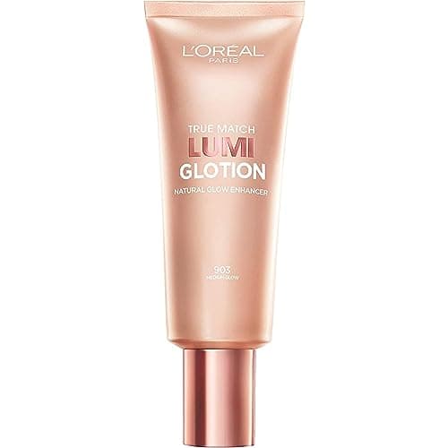 L’Oréal Paris True Match Lumi Glotion, Highlighter, Natural Glow Enhancer for Face & Body, Makeup, Instantly Hydrates and Illuminates Skin, Sheer Color Tint, Offers a Sunkissed Glow, 903 Medium, 40 mL