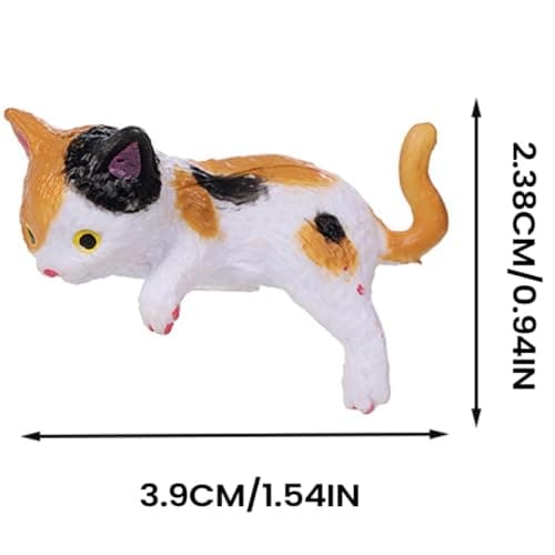 Songholee 12 Piece Mini Cat Figurines Set, Resin Desktop Ornaments, Cute Cat Figures for Computer Monitor, Car Dashboard, Home Decoration (Multicolor) — view 2