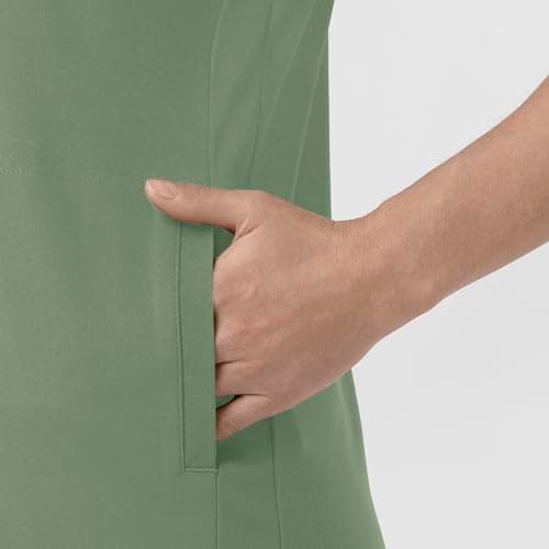 Carhartt Women's Knit Women's V-Neck Scrub Top, Green Slate, Small — view 5