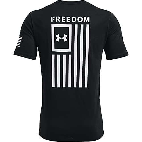 Under Armour Men's New Freedom Flag T-Shirt, Black (001)/White, Medium — view 5