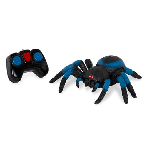 Terra by Battat Remote Control Spider, LED Eyes, 360 Spin, Blue, Animals