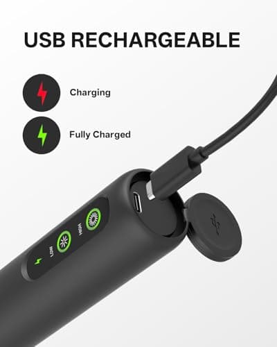 CIRCLE JOY 2-Speed Rechargeable Milk Frother Handheld, Dual Coil Whisk Head Electric Coffee Frother, Portable Hand Frother Wand Drink Mixer for Matcha Lattes Cappuccino, Kitchen Gifts — view 3