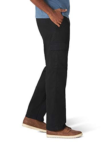 Wrangler Authentics Men's Relaxed Fit Stretch Cargo Pant, Black, 42W x 30L — view 2