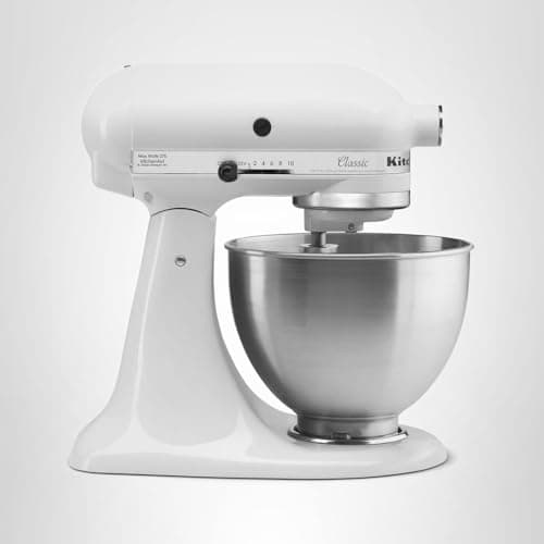 KitchenAid Classic Series 4.5 Quart Tilt-Head Stand Mixer K45SS, White — view 6