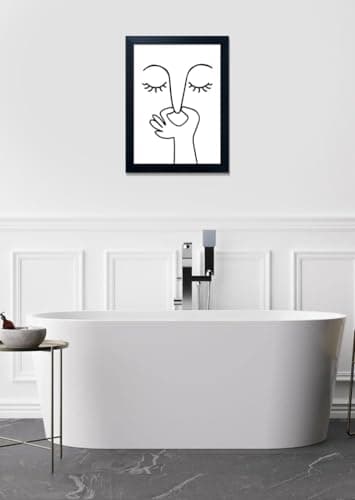 Black and White Bathroom Wall Decor Bad Smell Humorous Wall Art Funny Guest Toilet Picture Print Painting Modern Minimalistic Bathroom Sign — view 8