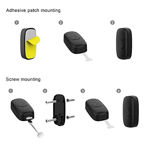 SECRUI Wireless Doorbell, Easy installation, Waterproof, Adjustable Volume, 58 Chimes, Colorful LED, 1000Ft Range, M520+F55, Black — view 6