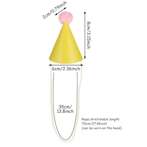 Tucnoeu 10pcs Colorful Mini Party Hats, Cute Dog Party Hats with Pom Poms for Kittens Rabbits Dogs and Stuffed Animals