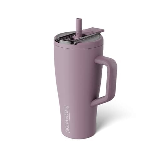 BrüMate Era Flip 30oz Tumbler with Covered Flip Down Straw | 100% Leakproof Insulated Tumbler | Made of Stainless Steel | Cup Holder Friendly Base | 30oz (Lilac Dusk)