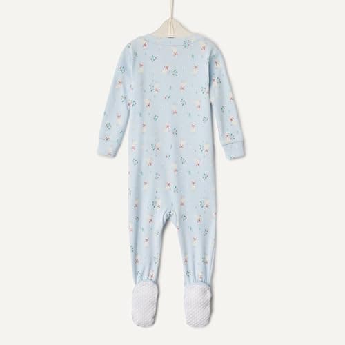 Amazon Essentials x Sofia Grainge Unisex Toddlers' Snug-Fit Cotton Footed Pajamas, Pack of 2, Light Blue Geese, 4T — view 4