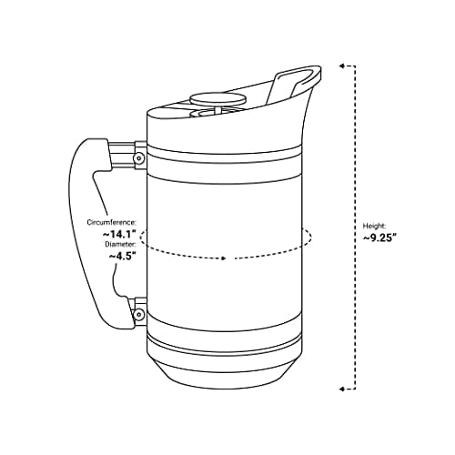 BruTrek® by Planetary Design BaseCamp Coffee Press - Double Wall Insulated Stainless Steel - Bru-Stop Technology, No Grounds in Coffee, No Spill Lid (Obsidian, 32 fl.oz) — view 5