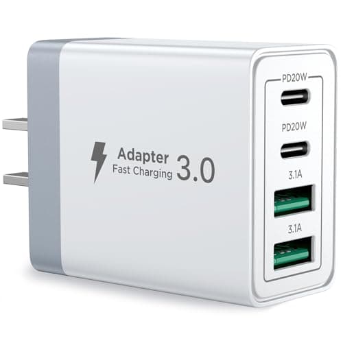 Aioneus USB C Charger Block, 40W Fast Charging Block Type C Charging Block 4-Port Dual Port PD+QC Wall Charger Head Cube for iPhone 17 16 15 14 13 12 11 Pro Max XS, iPad, Samsung Phone, Tablet — view 7