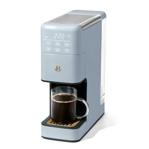 Programmable Single Serve Coffee Maker with Integrated Burr Grinder, Touch Controls, Fresh Custom Brew, Compact Design, Easy to Use