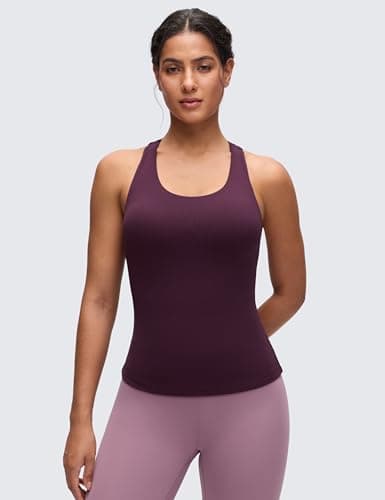 CRZ YOGA Butterluxe Racerback Tank Tops Deep Purple Small