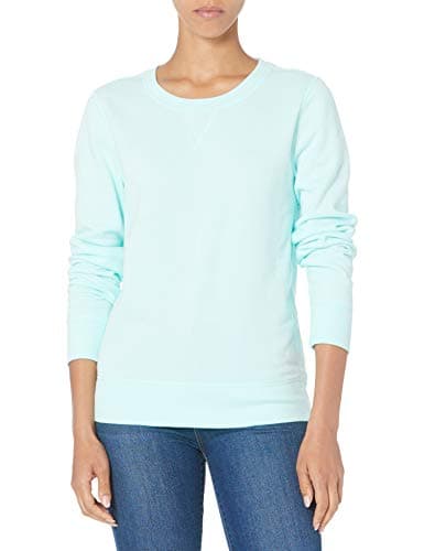 Amazon Essentials Women's Fleece Crewneck Pullover Sweatshirt (Available in Plus Size), Bright Aqua X-Large
