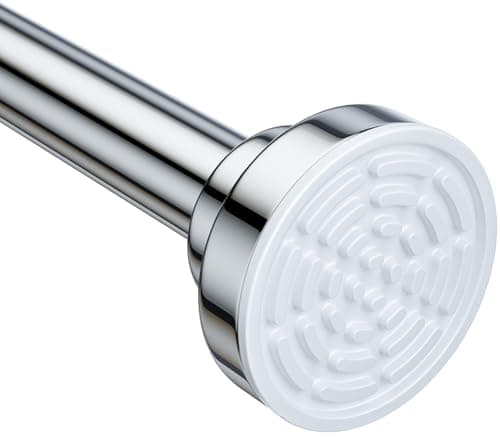 Ausemku Shower Curtain Rod Tension - 32-80 Inch Never Rust Non-Slip Spring Tension Curtain Rod No Drilling Stainless Steel Curtain Rod Use Bathroom Kitchen（Silver）