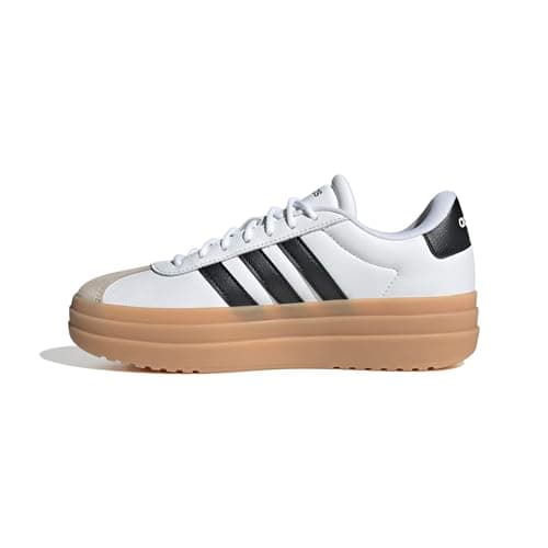 adidas Women's VL Court Bold, White/Black/Wonder Beige, 8.5