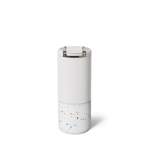 BrüMate Strova 18oz 100% Leakproof Insulated Coffee Mug | Ceramic-Lined Interior | Built-In Silicone Sleeve for Travel | Locking Flip Lid (Terrazzo)