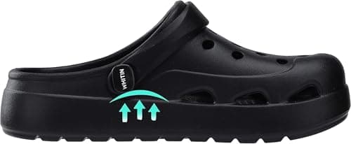 WHITIN Clogs for Women with Arch Support Mules for Men Breathable Slip On Unisex Garden Size 8 Sandals Lightweight Sole Comfy Classic Outdoor Beach House Male Slides Slippers Black 40 — view 2