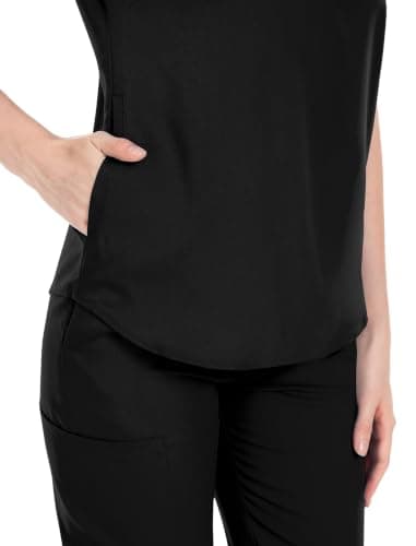 2026 Newest Scrubs Set for Women, 4-Way Stretch Medical Workwear Nurse Uniforms Set Modern Scrub Top & Jogger Pants — view 4