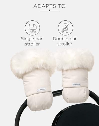 7AM Enfant Stroller Warmmuffs Gloves - Anti-Freeze Stroller Mittens for Handlebars, Water Repellent Hand Warmer Muff for Cold Weather, Plush Lined Stroller Warmmuffs | Winter Stroller Accessories — view 4